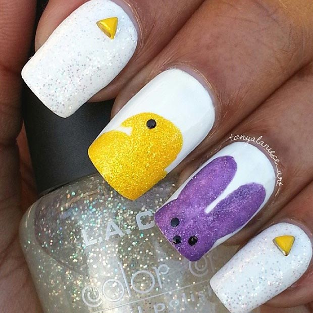 Facile e semplice Pasqua Nail Art Design