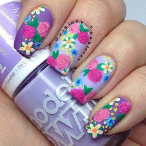 50 Flower Nail Designs for Spring - StayGlam - StayGlam