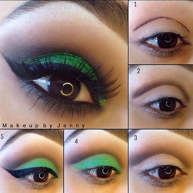 Green Eye Makeup Look for Brown Eyes