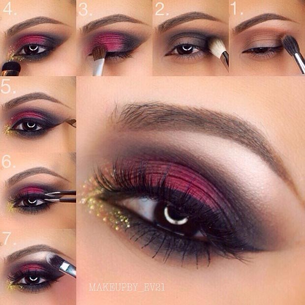 burgundy glitter eyeshadow