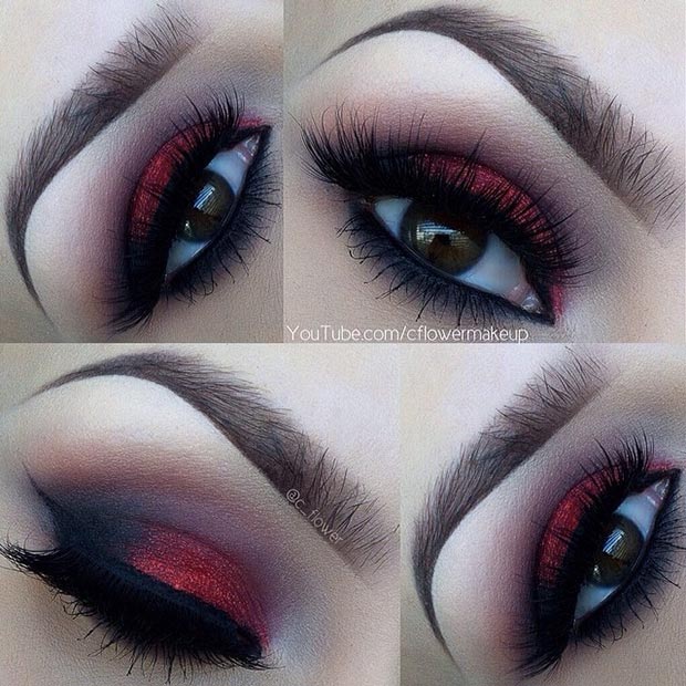 red and brown eyeshadow