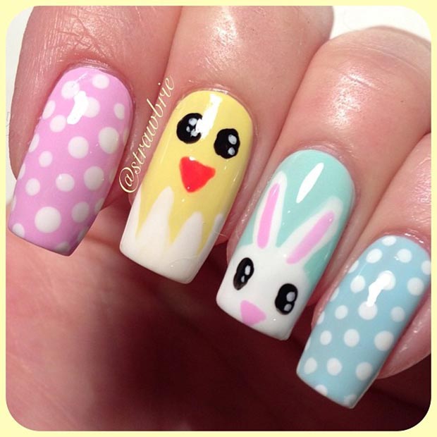 Velikonoční Nail Design pro Dlouhé Nehty