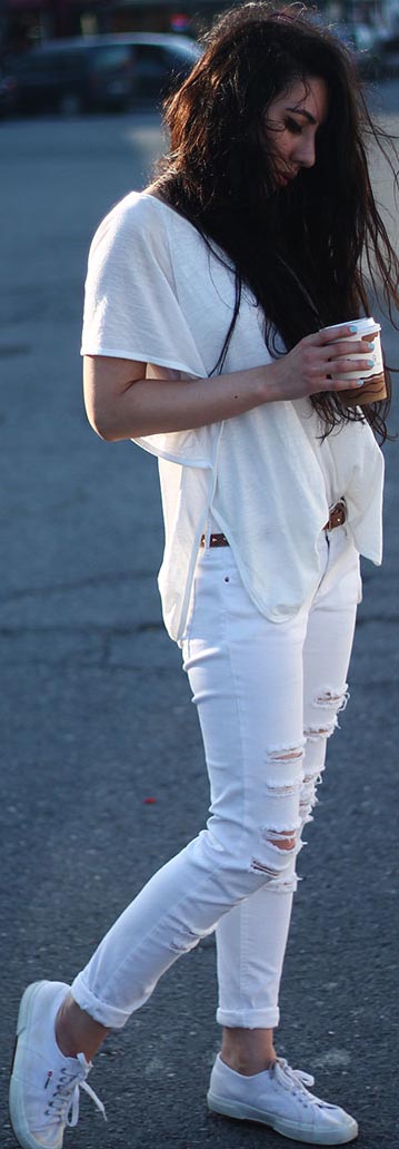 All White Spring Outfit