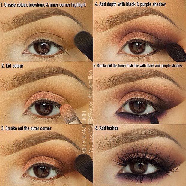 Brown and Purple Smokey Eye Pictorial