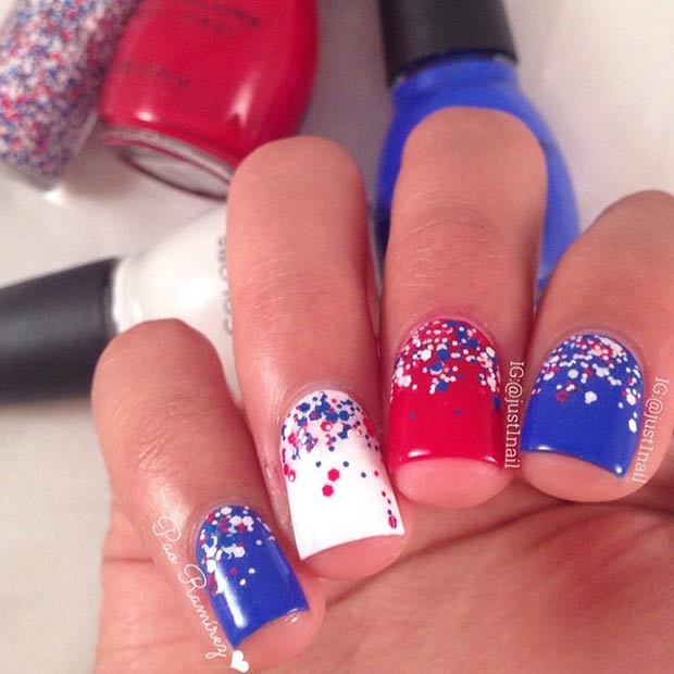 Simple Red White Blue Nails - Nail and Manicure Trends