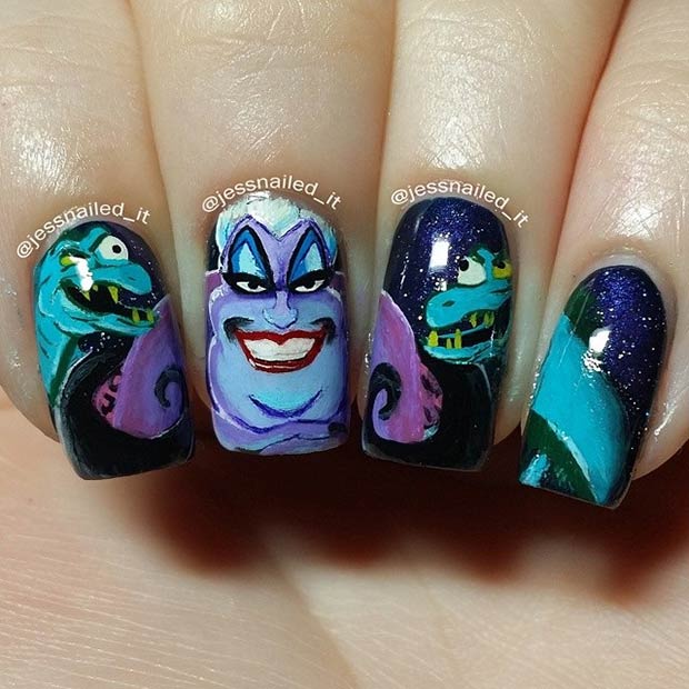 Ursula Little Mermaid Nails