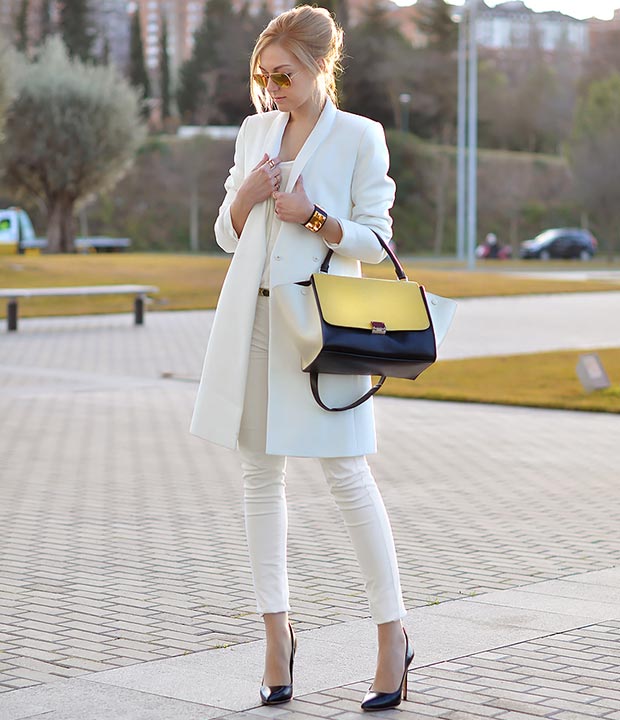 all white work outfit