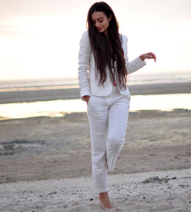 All White Linen Suit Outfit