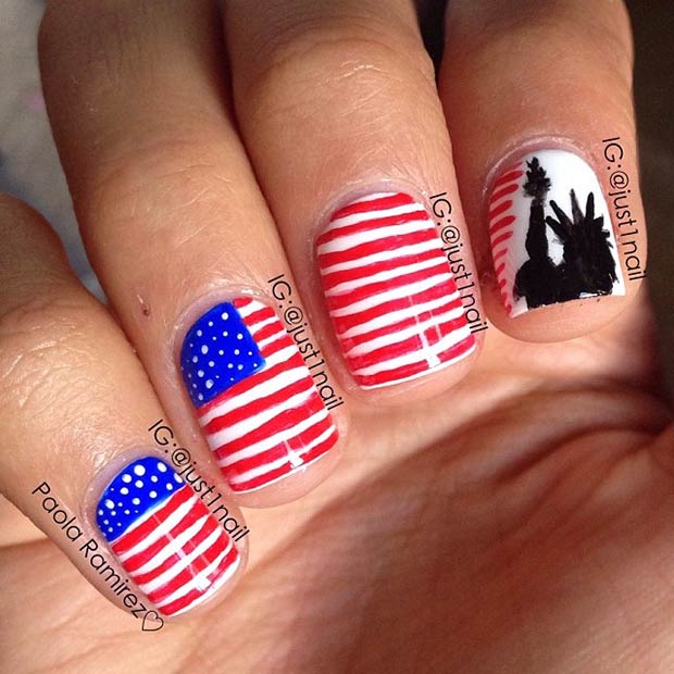 American Flag Nails 