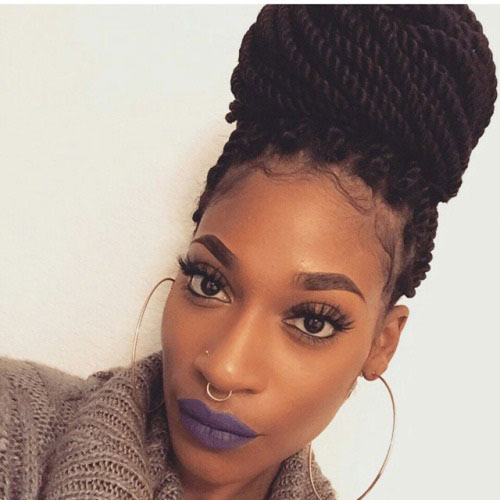 senegalese twist bun