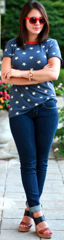 Stars Tee + Skinny Jeans