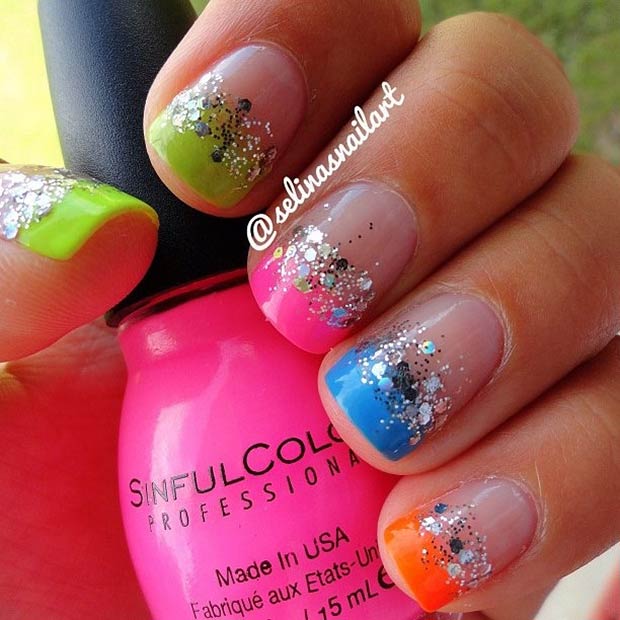 Colorful Tip Nail Art Design