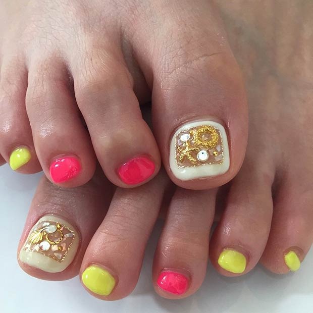 Neon Toe Nails