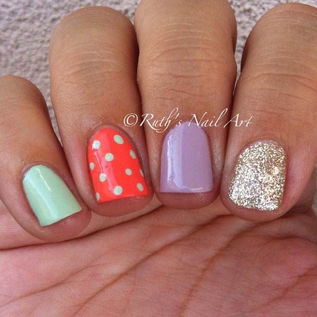 Colorful & Simple Nail Design