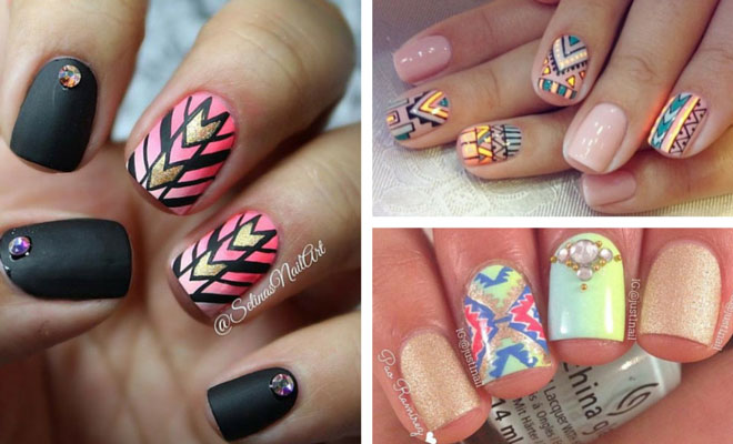 Geometric and tribal nail art for a modern Mexico vacation look - wide 6