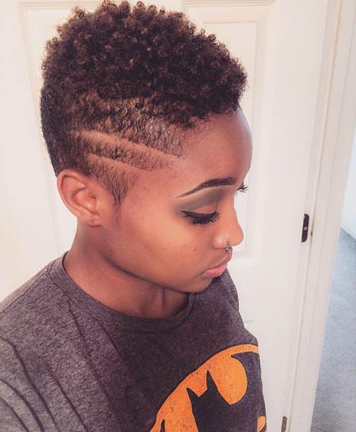 Short Natural Hair with Shaved Sides