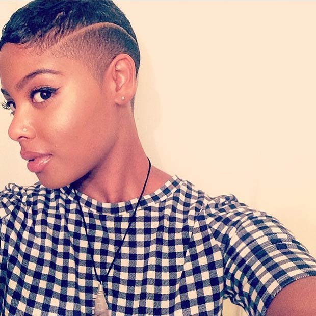 Short Black Hairstyles With Shaved Sides