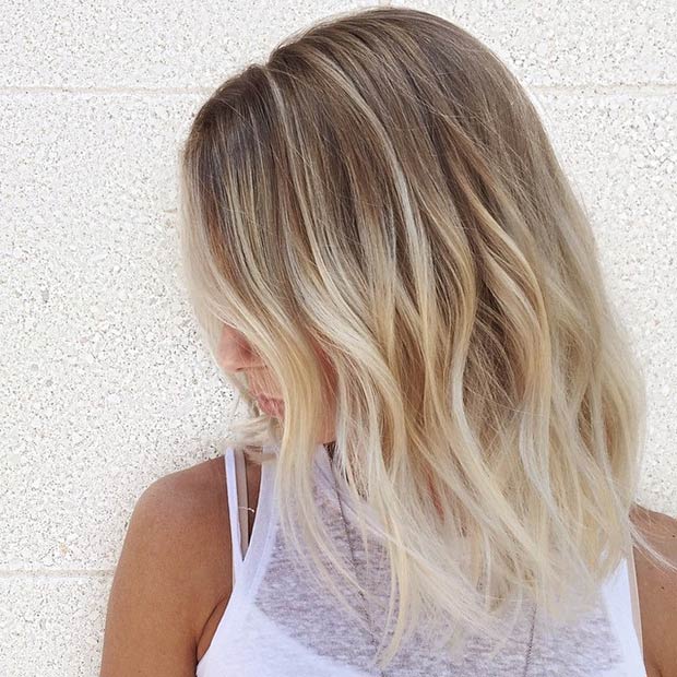 bleached long bob hairstyles