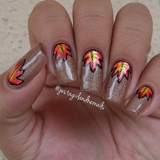 Bright Leaves Fall Nails 