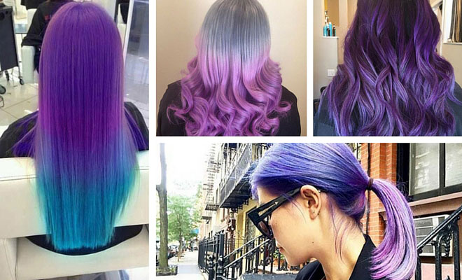 crazy purple hair wig
