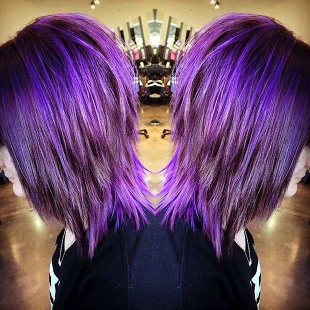 Medium Hairstyles With Purple