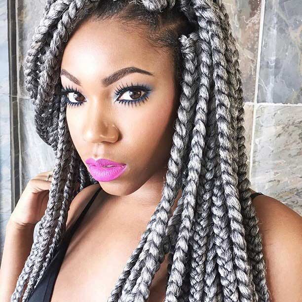 Grey Box Braids On Dark Skin Find Your Perfect Hair Style