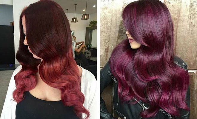 23 Red and Black Hair Color Ideas for Bold Women - StayGlam  Wine hair  color, Bold hair color, Hair color for black hair