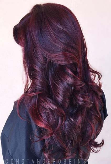 A Dark Red Hair Color