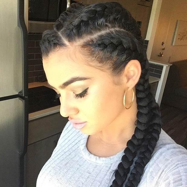 4 French Braids Black Hair