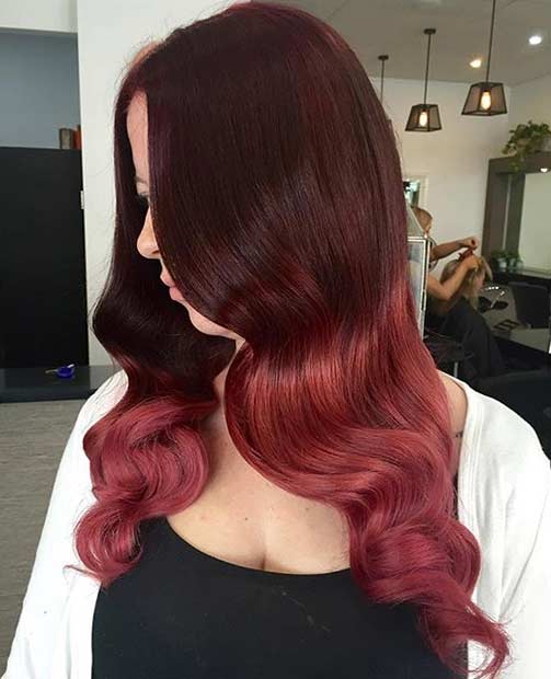 Dark Red to Bright Red Ombre