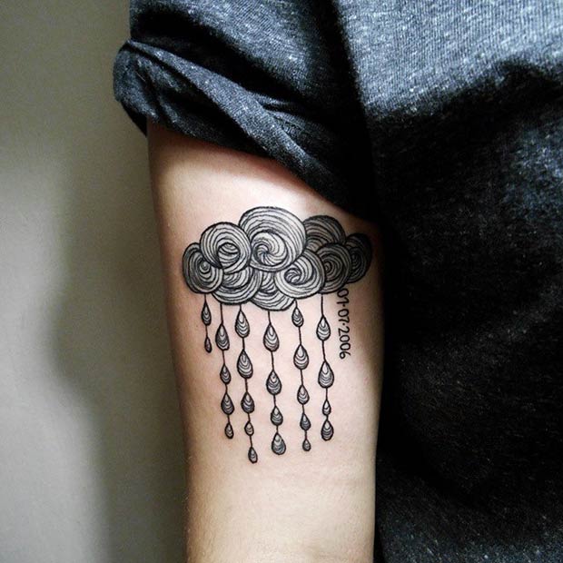 Traditional color eye crying in clouds tattoo Mike Riedl Art Junkies Tattoo  by Mike Riedl TattooNOW