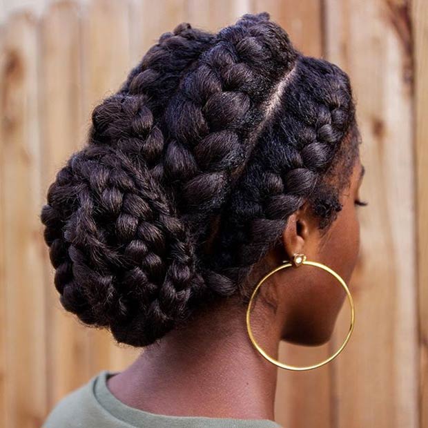 goddess braids updo hairstyles for black women