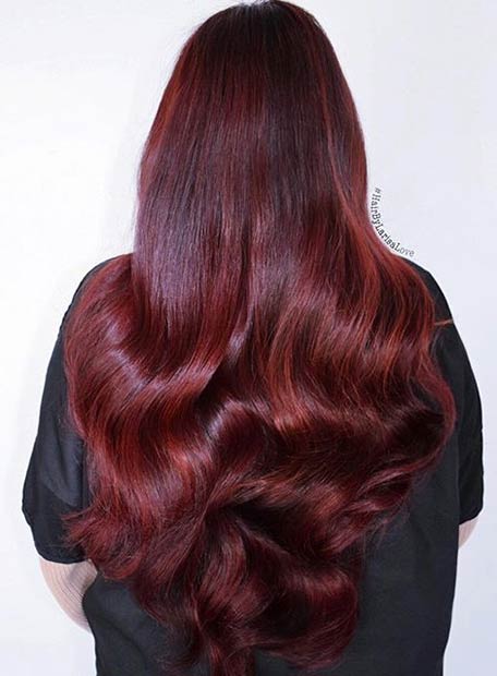 dark ruby red hair