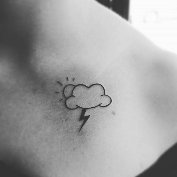Cloud with Reveal GlowintheDark Lightning Bolt Temporary Tattoo   Temporary Tattoos