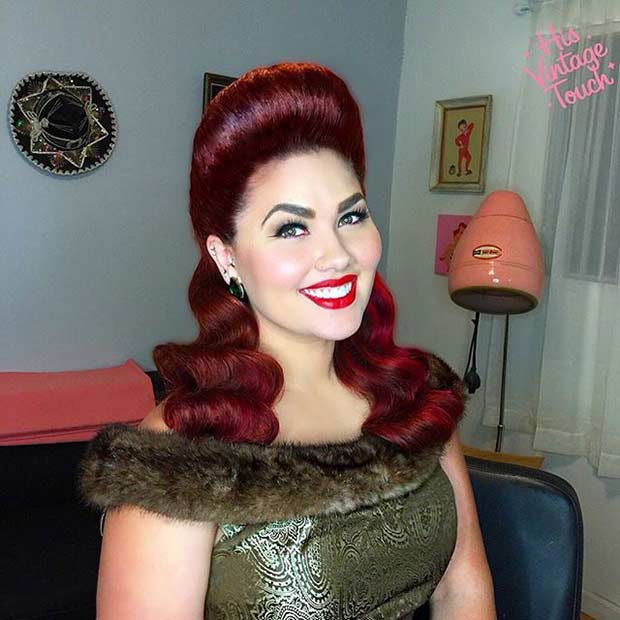 Pin Up Pompadour Hairstyle