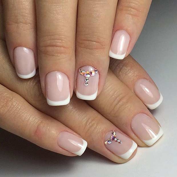 Rhinestone Accent Nail for Brides to Be