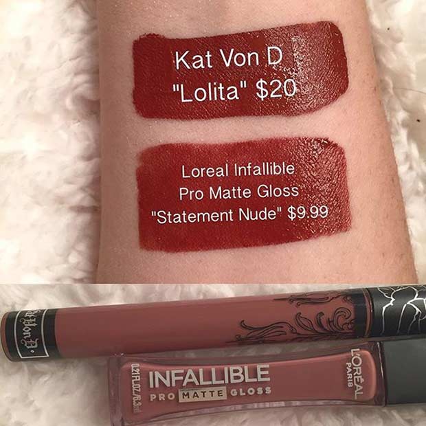 Kat Von D Lolita Lipstick Dupe