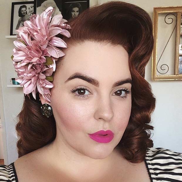 Cute Pin Up Curly Hairstyle
