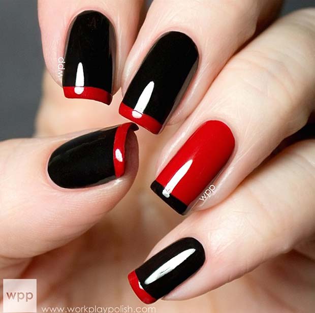 Red French Tip Nails