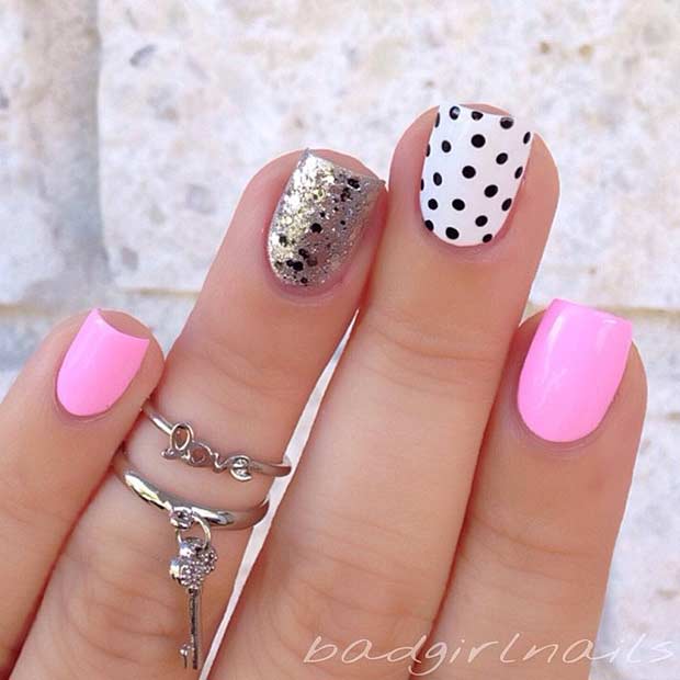 Simple Pink Nail Design for Summer