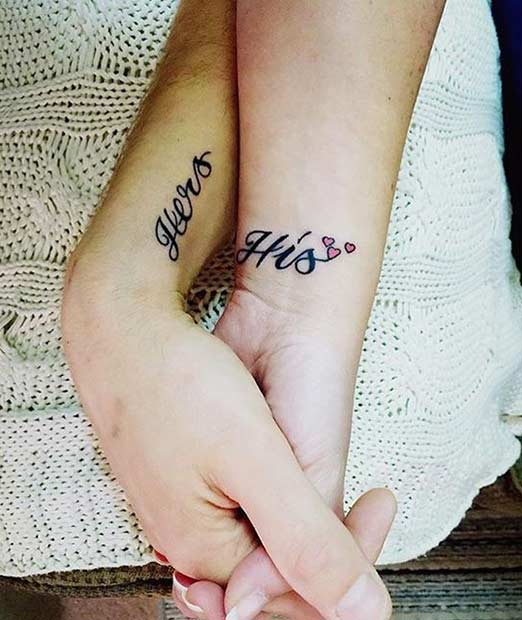 Cute His Hers Couples Tattoos
