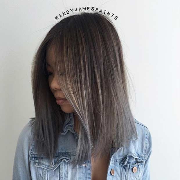 Smokey Grey Ombre Medium HairSmokey Grey Ombre Medium Hair