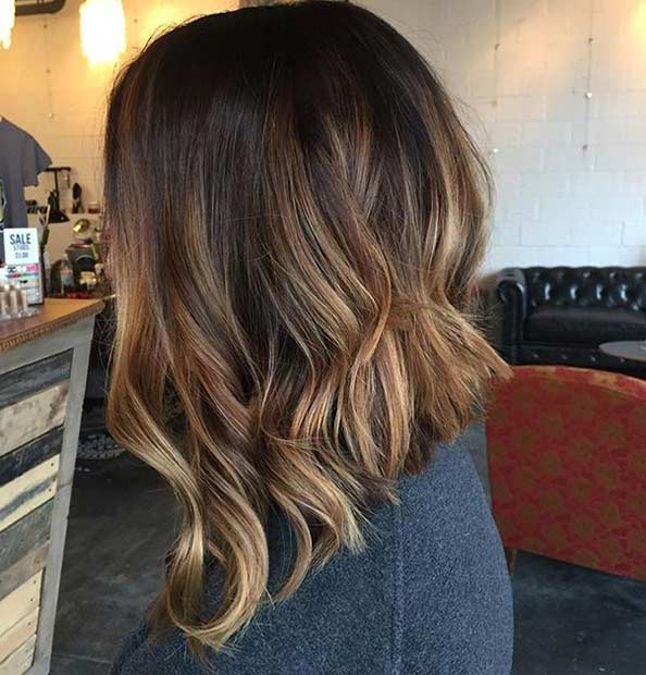 Long Inverted Ombre Bob Hairstyle