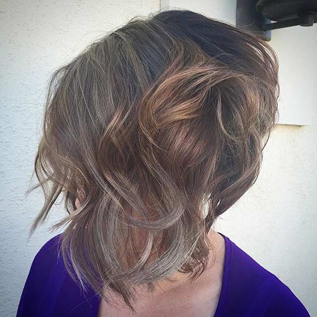 Curly Stacked Inverted Bob Haircut