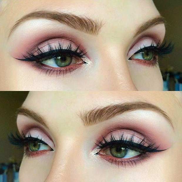 pink makeup ideas for brown eyes