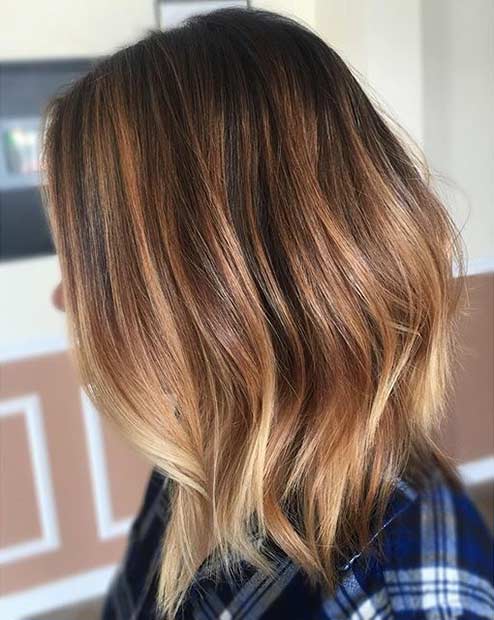 Balayage Medium Length Cut