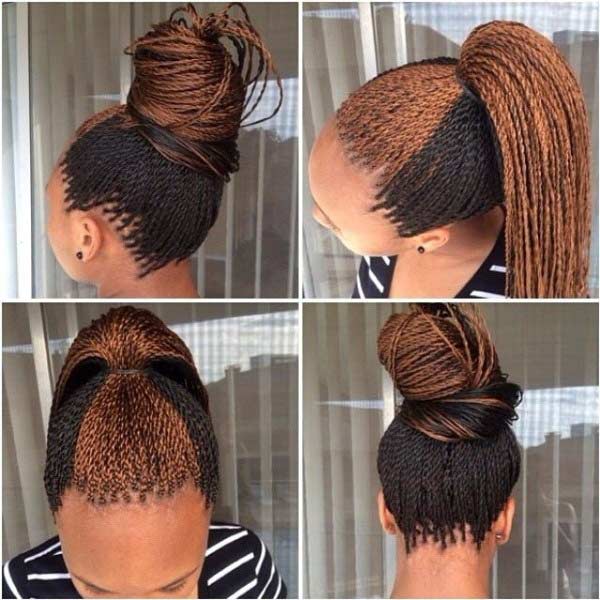 Two Toned Micro Braids Hairstyles