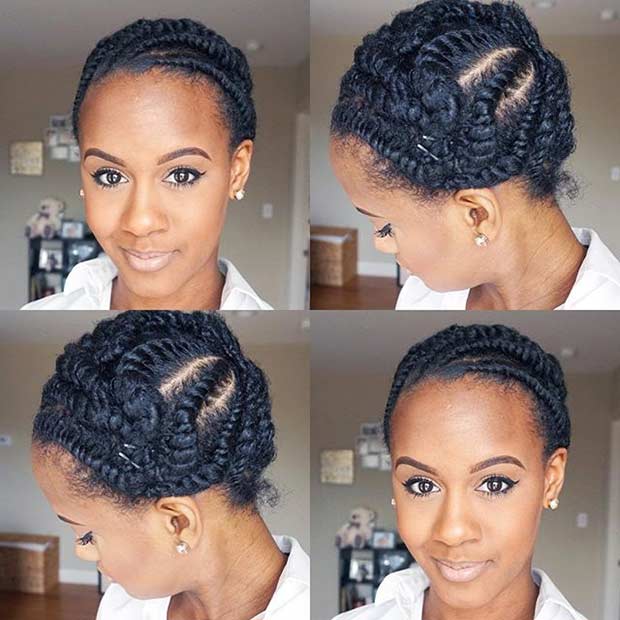 Flat Twist Updo Styles