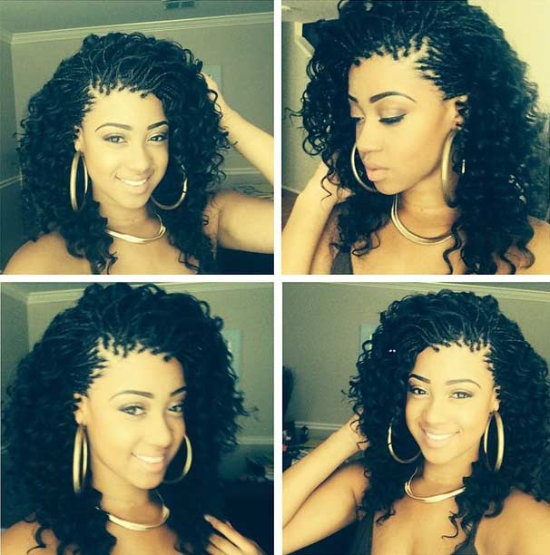 Curly Micro Braids Style