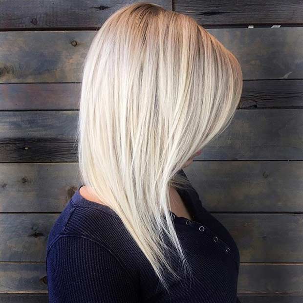 Blonde A Line Medium Haircut